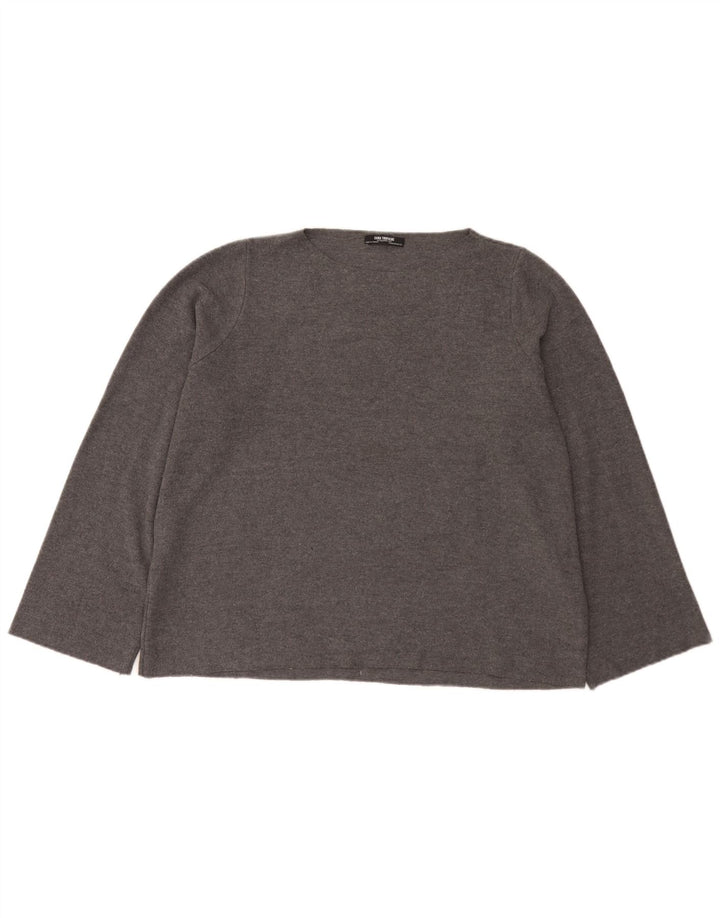 Zara Mujer Top Extragrande Manga Larga UK 44 Gris Medio