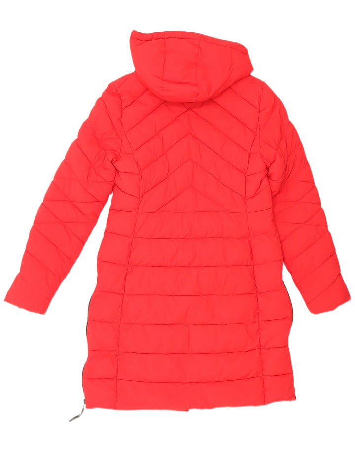 Marks & Spencer Abrigo acolchado con capucha para mujer UK 42 Poliamida roja mediana