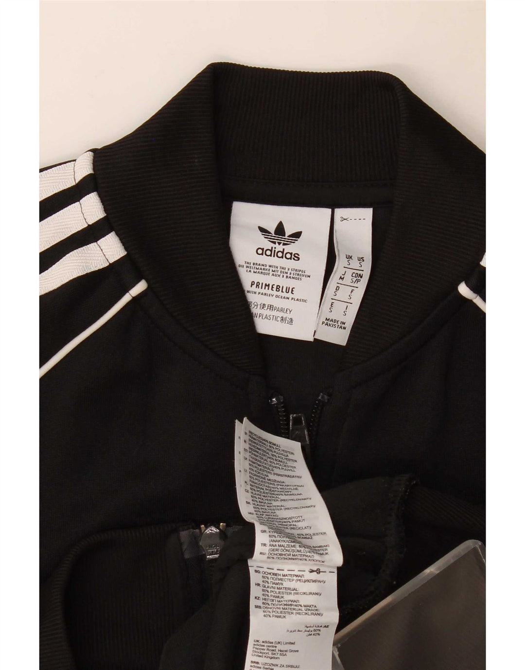 Adidas Mens Prime Azul Chándal Top Chaqueta Pequeña Poliéster Negro
