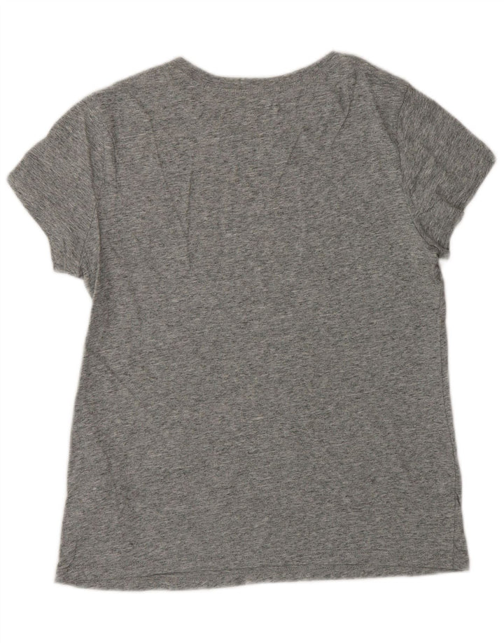 LEVI'S Camiseta gráfica para mujer Top UK 12 Algodón moteado gris medio