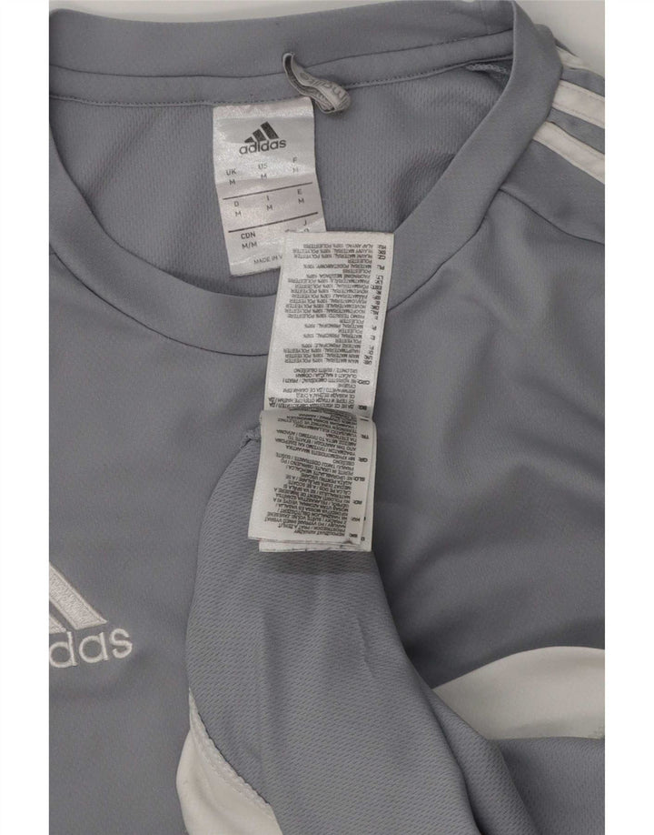 Adidas Hombre Climalite Camiseta Top Azul Medio Colorblock Poliéster