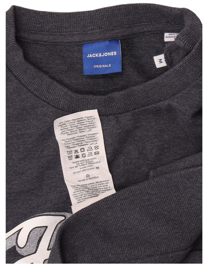 Jack & Jones Hombre Sudadera Gráfica Jumper De Algodón Moteado Azul Medio