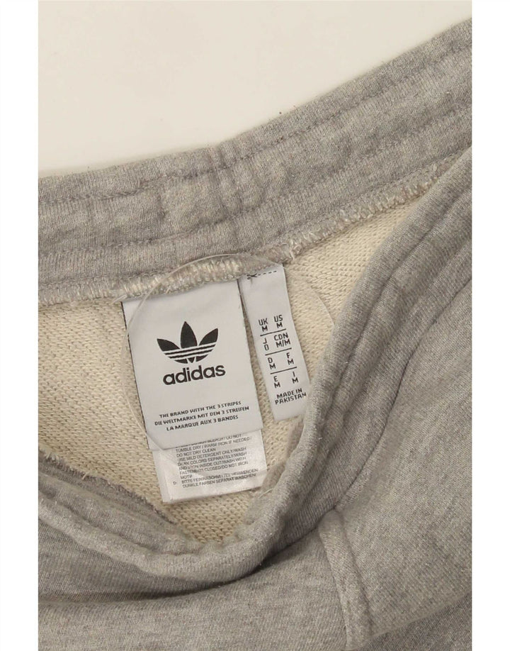 Pantalones cortos deportivos Adidas para hombre de algodón gris medio