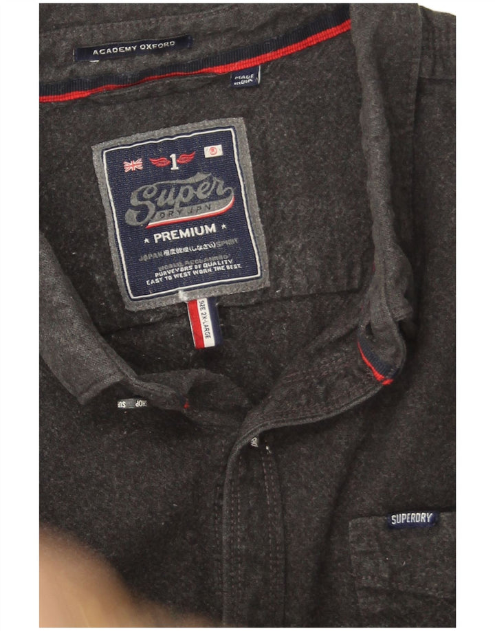 Camisa de franela Superdry para hombre 2XL Algodón gris