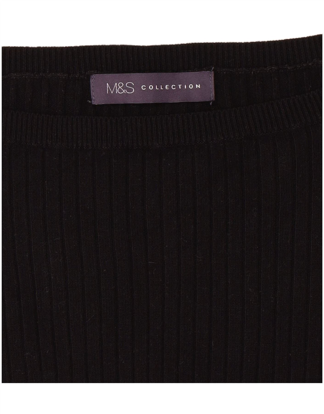 MARKS & SPENCER Suéter tipo jersey con cuello barco para mujer UK 6 XS Negro