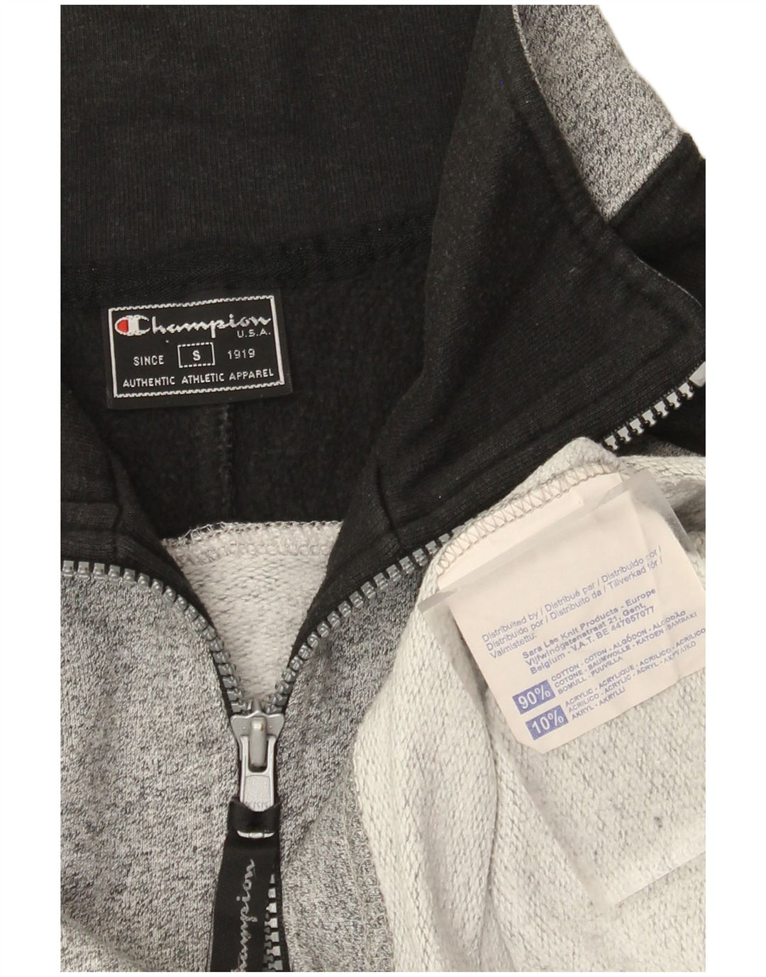Champion Sudadera Con Cuello Y Cremallera Gráfica Para Hombre Jersey Pequeño Gris Colorblock