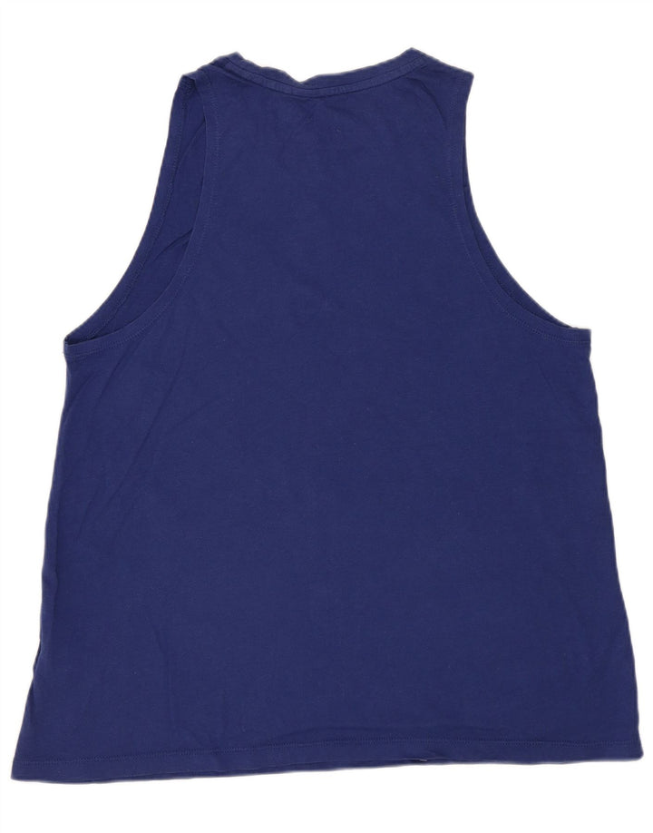 DKNY Hombre Camiseta Sin Mangas Estampada Pequeña Algodón Azul