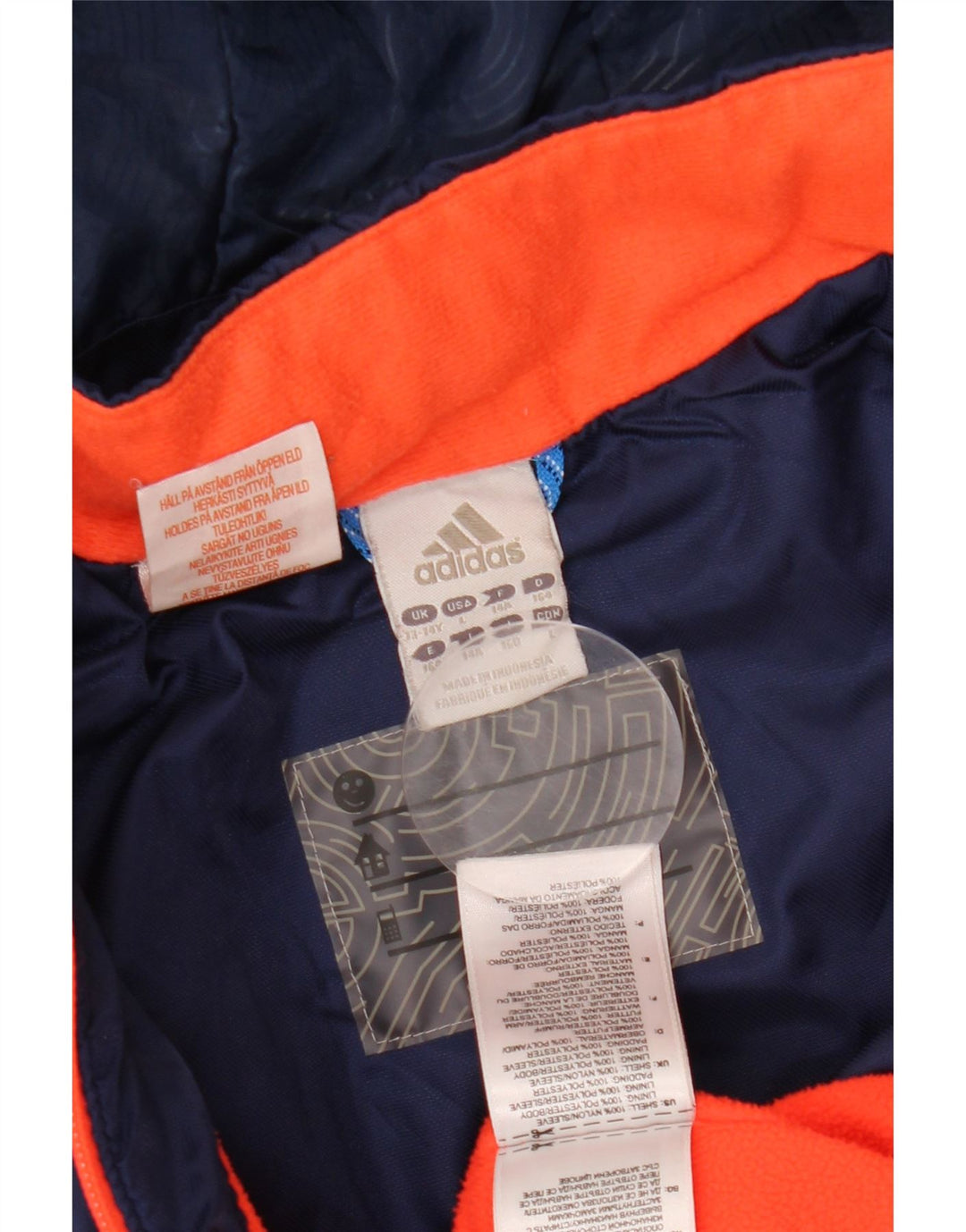 ADIDAS Chaqueta cortavientos con capucha para niña 13-14 años Azul marino Colorblock