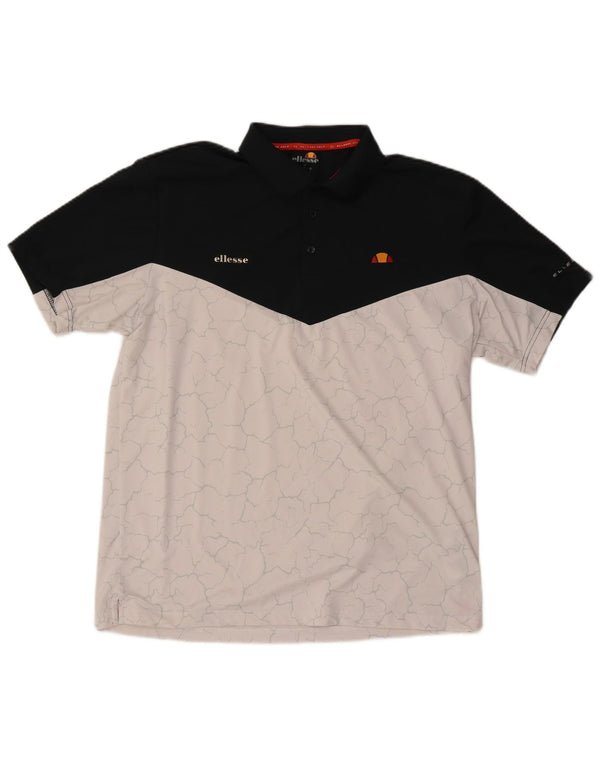 Polo Ellesse Hombre XL Poliéster Color Block Blanco