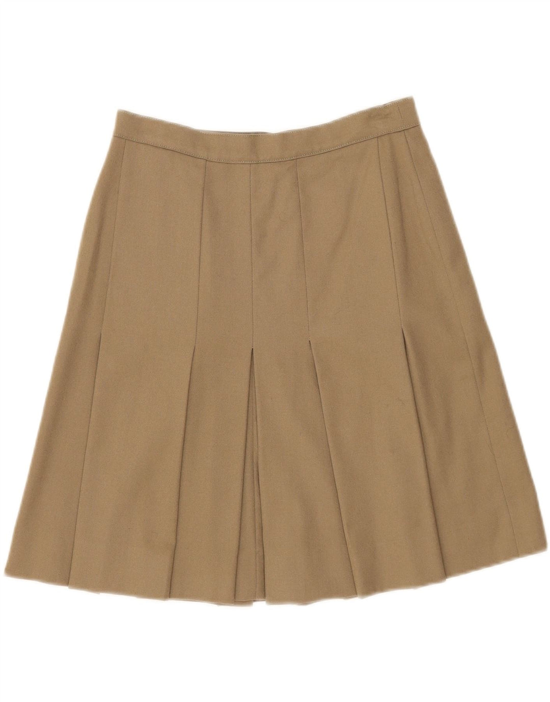 Falda Plisada Vintage Para Mujer W26 Pequeña Caqui