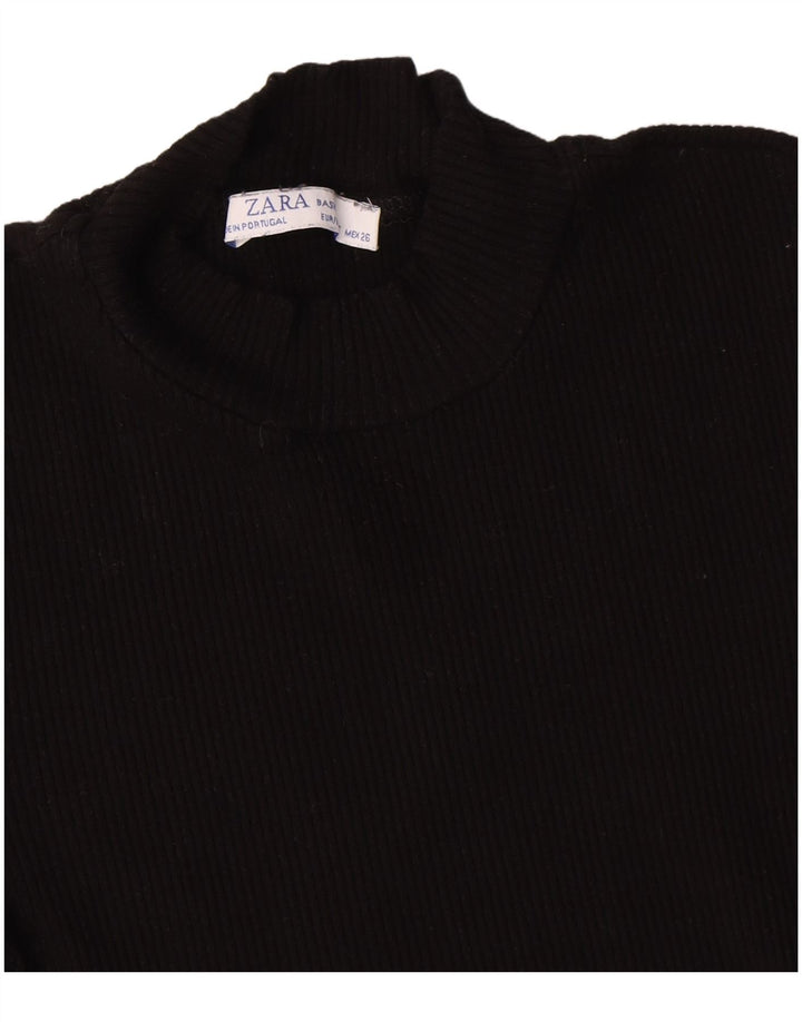 Zara Mujer Camiseta Top UK 8 Small Negro
