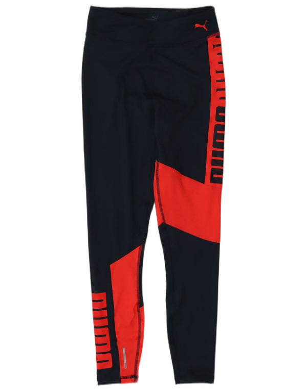 Puma Leggings gráficos para mujer UK 4 XS Azul marino Colorblock
