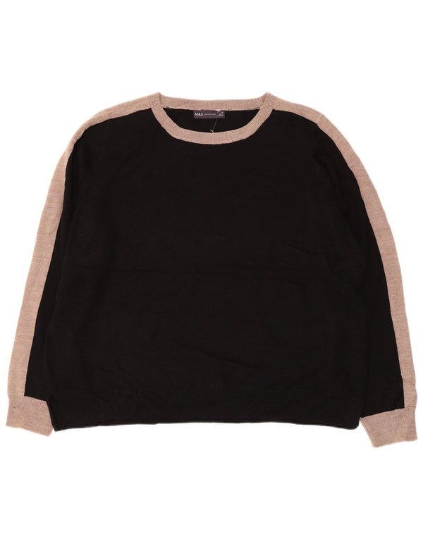 MARKS & SPENCER Suéter tipo jersey con cuello barco para mujer UK 20 2XL Negro