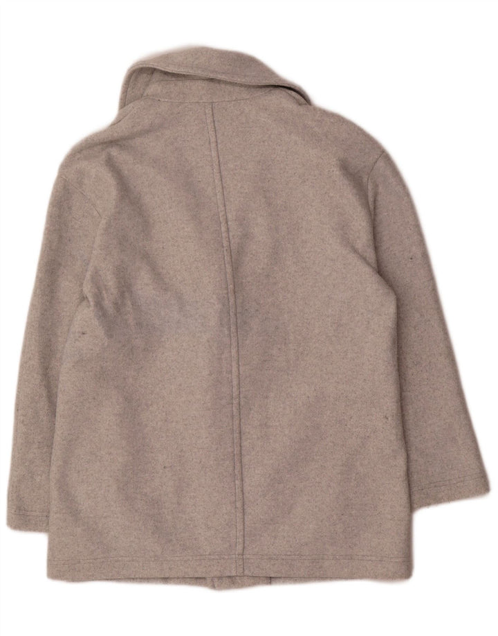 Zara Mujer Chaqueta Americana Abierta Extragrande UK 10 Small Gris Poliéster
