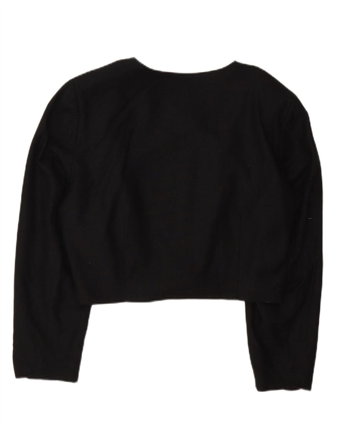VINTAGE Womens Bolero Jacket UK 12 Medium Black Viscose