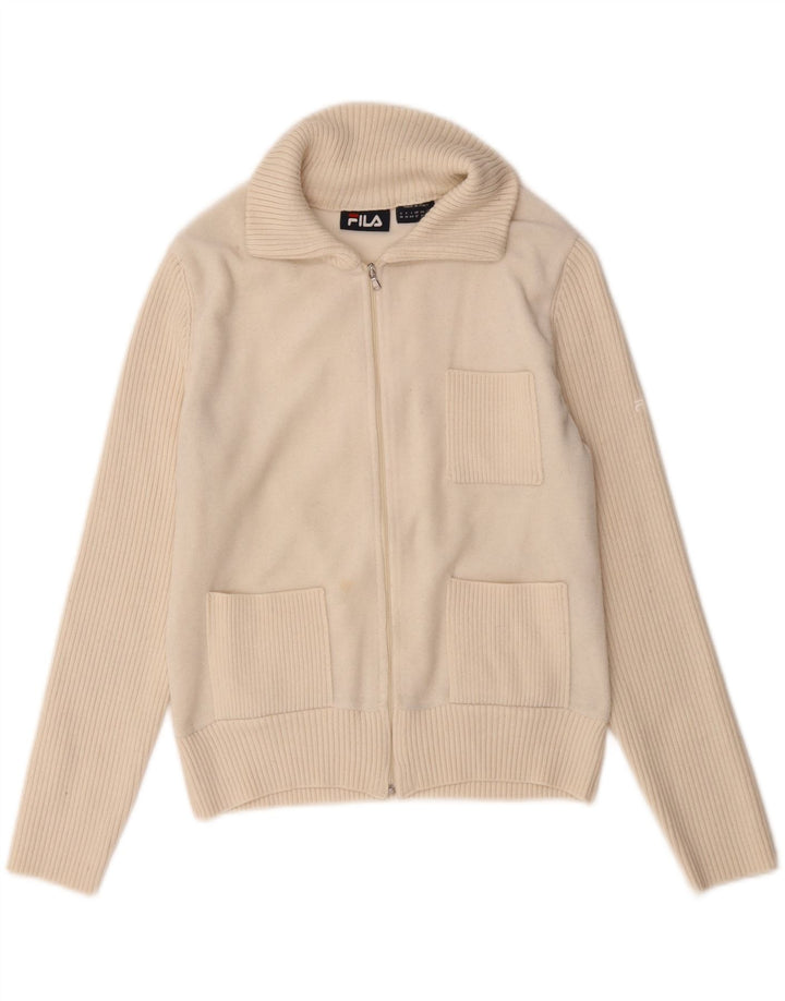 Fila - Cárdigan para mujer (talla 40), color beige medio, poliacrílico