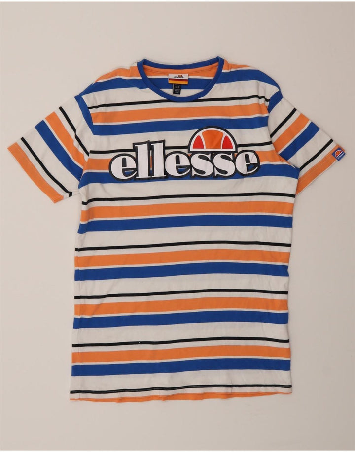 Ellesse Camiseta gráfica para hombre Top Small de algodón a rayas multicolor