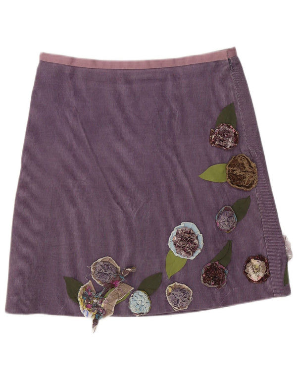 Falda de pana para mujer Boden UK 40 Medium W32 Púrpura Floral