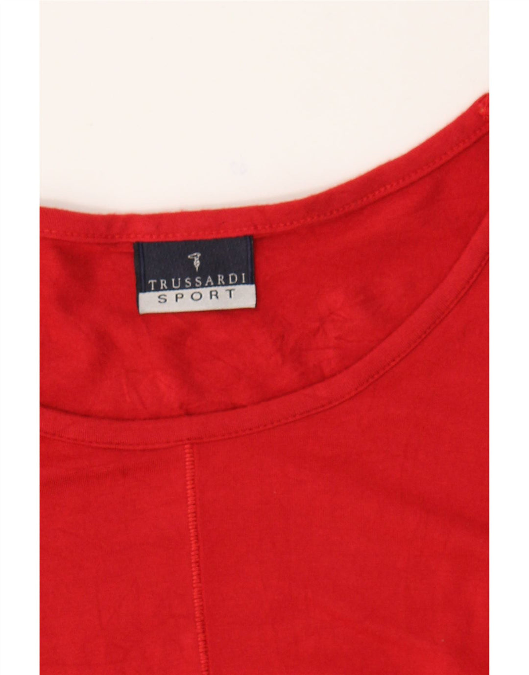 TRUSSARDI Womens Top Long Sleeve UK 14 Large Red Viscose Vintage Trussardi and Second-Hand Trussardi from Messina Hembry 
