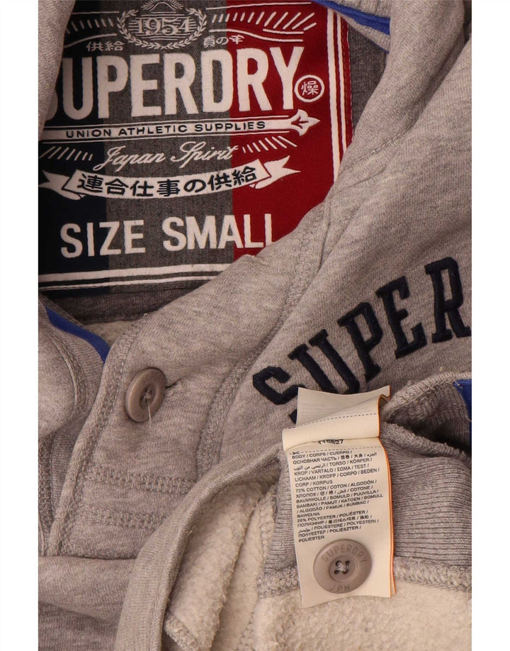 Superdry Sudadera Con Cuello Y Botones Gráficos Para Hombre Jersey De Algodón Gris Pequeño