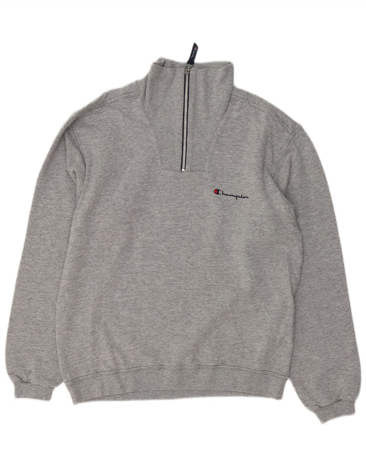 Champion Sudadera Con Cuello Y Cremallera Para Hombre Jersey Pequeño De Algodón Moteado Gris