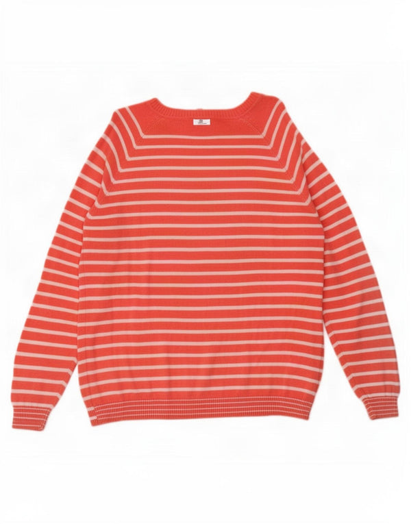 Joules Jersey con Cuello Barco para Mujer UK 40 XL Lino a Rayas Rosa