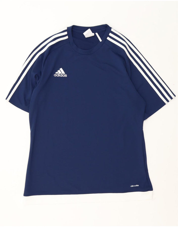 Adidas Hombre Climalite Camiseta Top Medio Azul Marino Poliéster