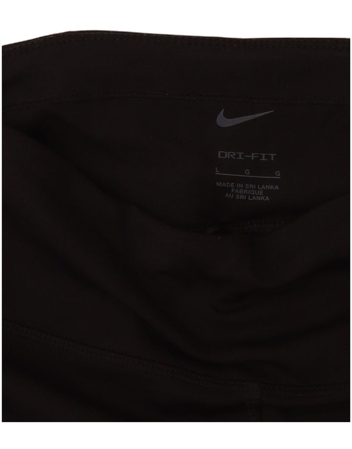 NIKE Leggings Capri Dri Fit para Mujer UK 44 Grande Poliéster Negro