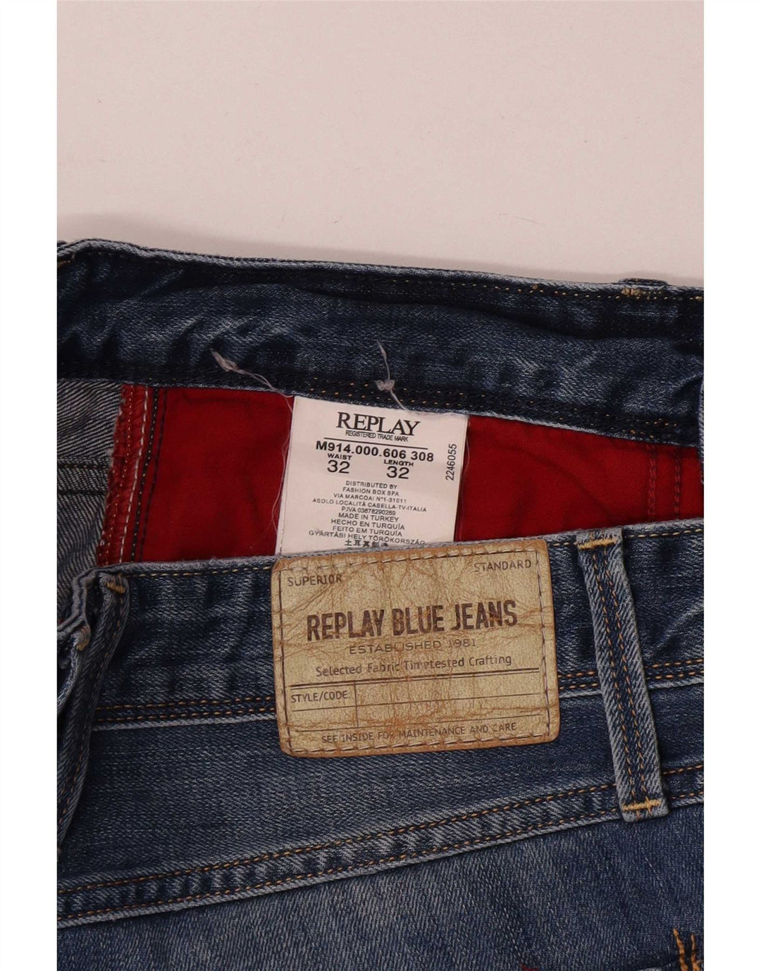 Vaqueros ajustados para hombre Replay W32 L32 Algodón azul