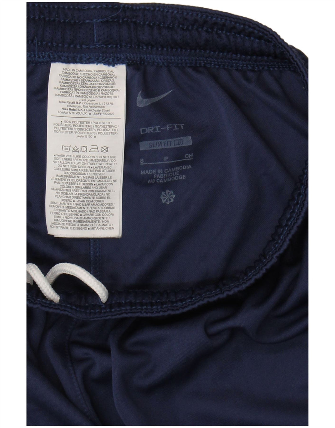 Nike - Pantalones cortos deportivos Dri Fit Slim Fit para hombre, talla pequeña, poliéster azul marino