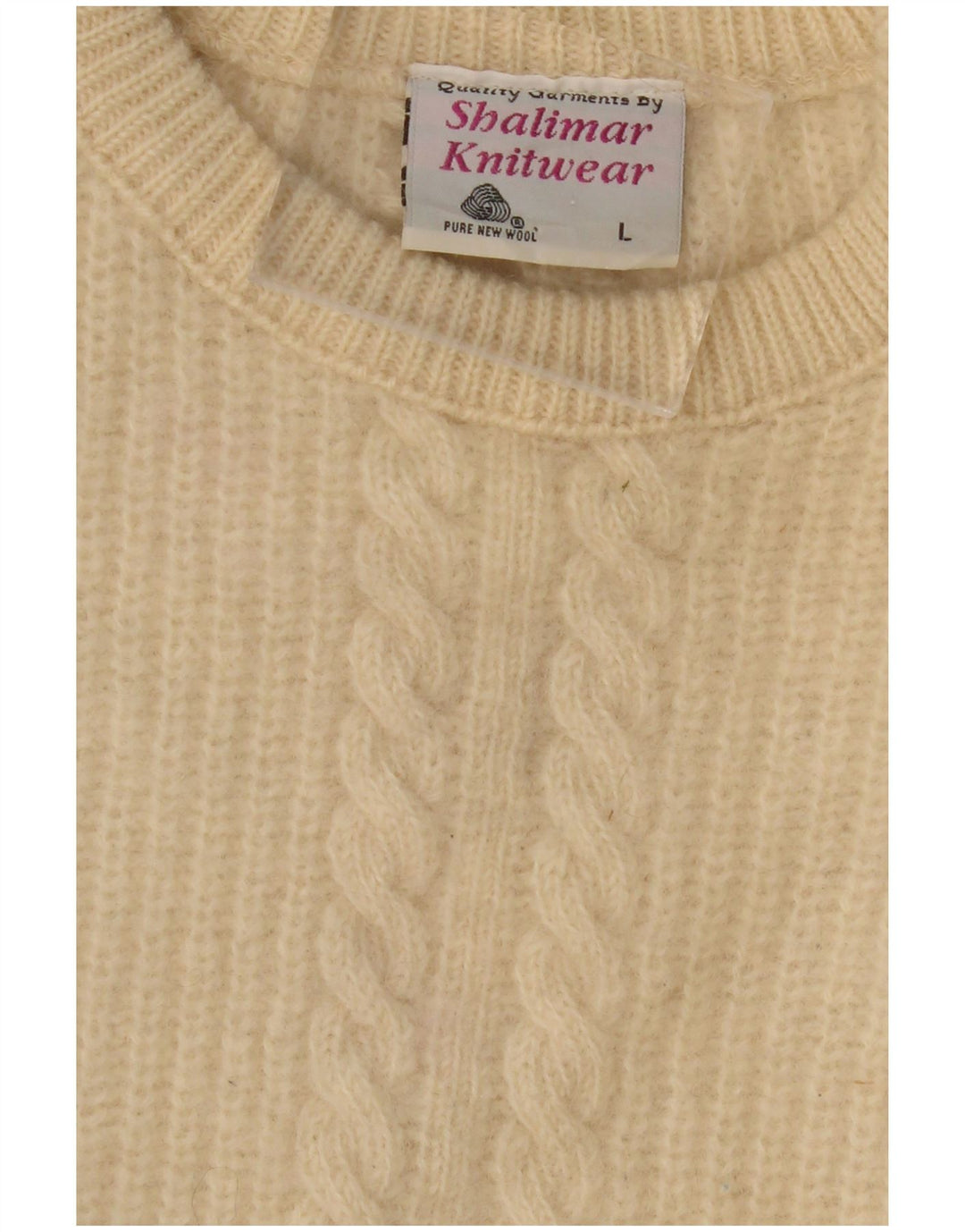 VINTAGE Hombres Crew Neck Jumper Suéter Grande Beige Nueva Lana