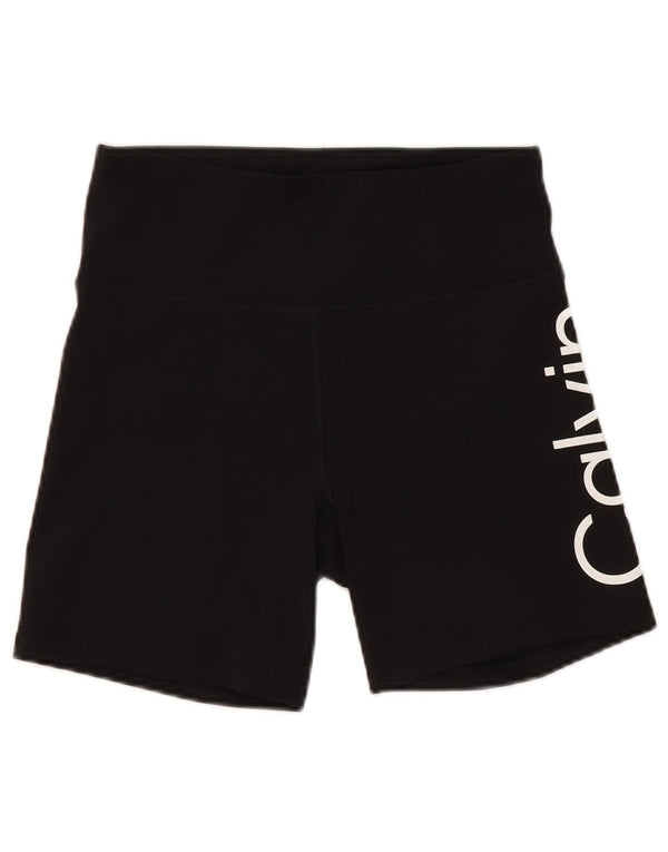 Calvin Klein Pantalones cortos deportivos gráficos para mujer UK 12 Mediano Poliéster negro