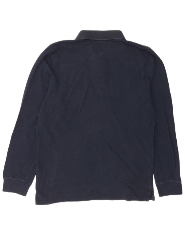 Tommy Hilfiger Polo de manga larga para hombre de algodón azul marino medio