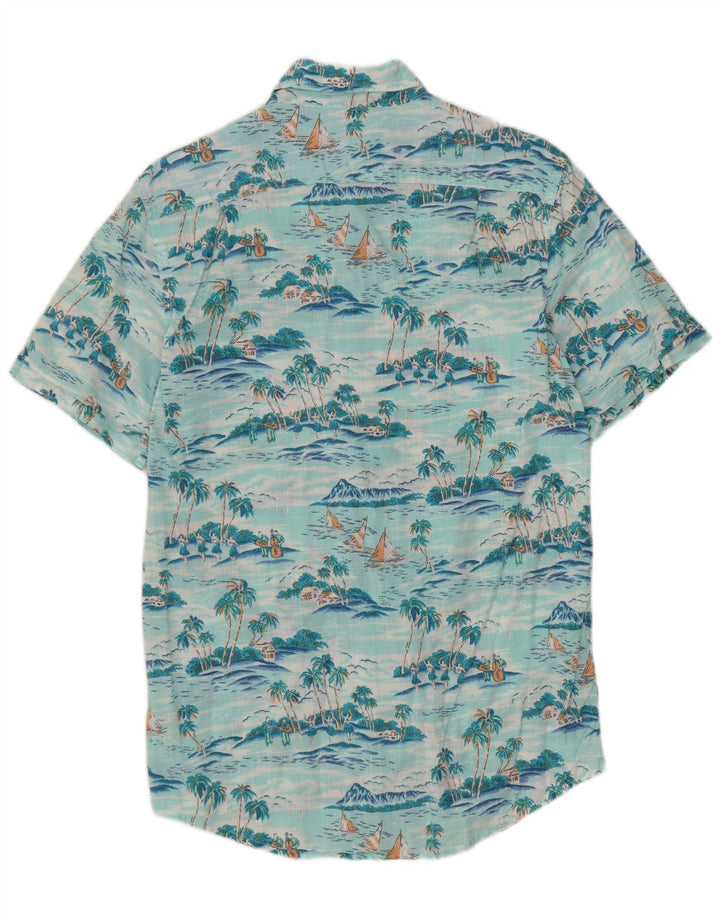Izod Hombre Camisa Clásica Relajada Small Turquesa Floral Hawaiano