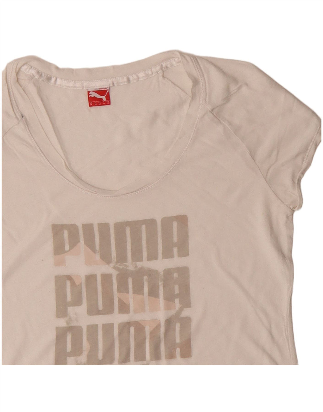 Puma Camiseta gráfica para mujer Top UK 12 Medium White