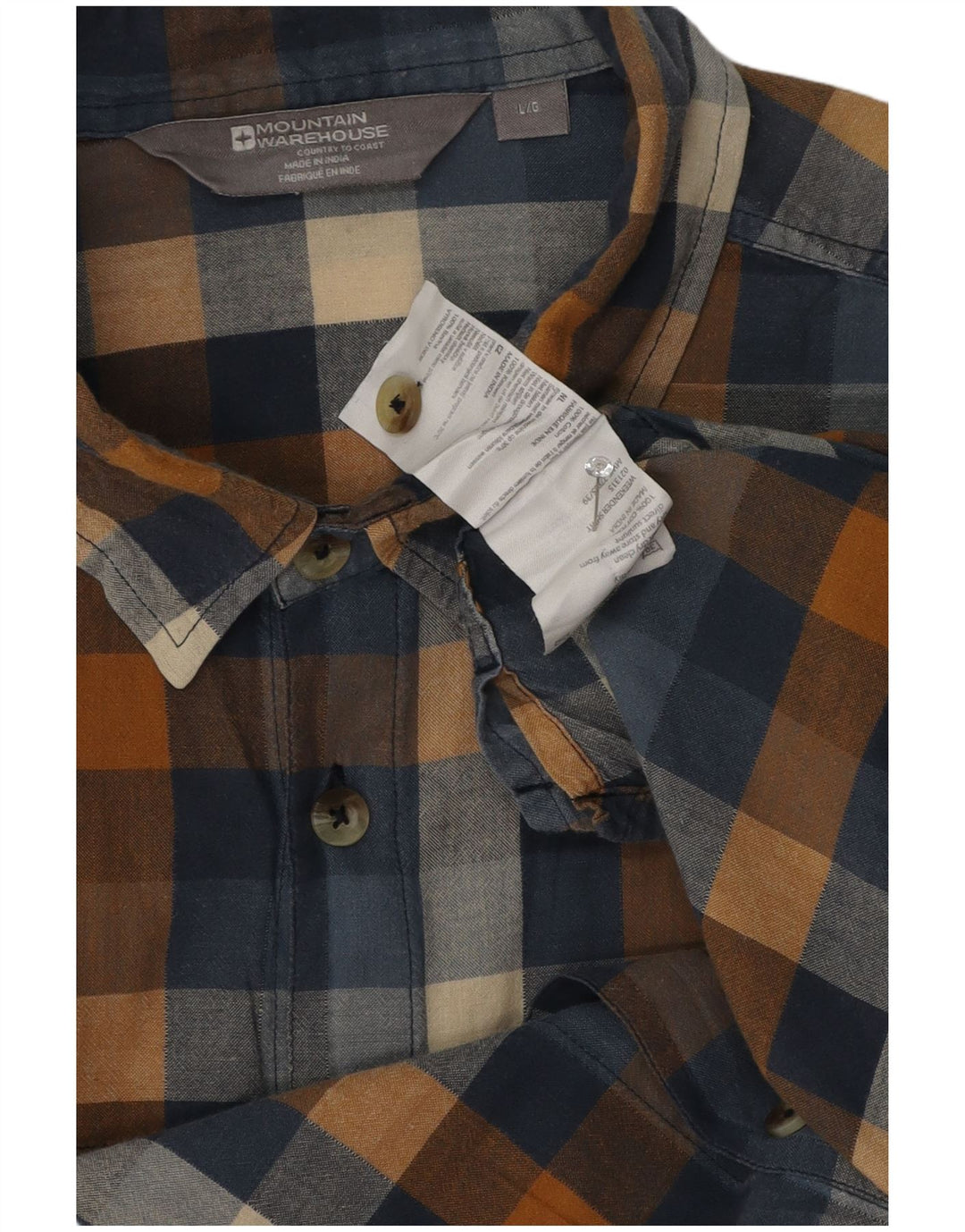 Camisa de franela de manga corta para hombre de Mountain Warehouse con cuadros grandes en azul marino