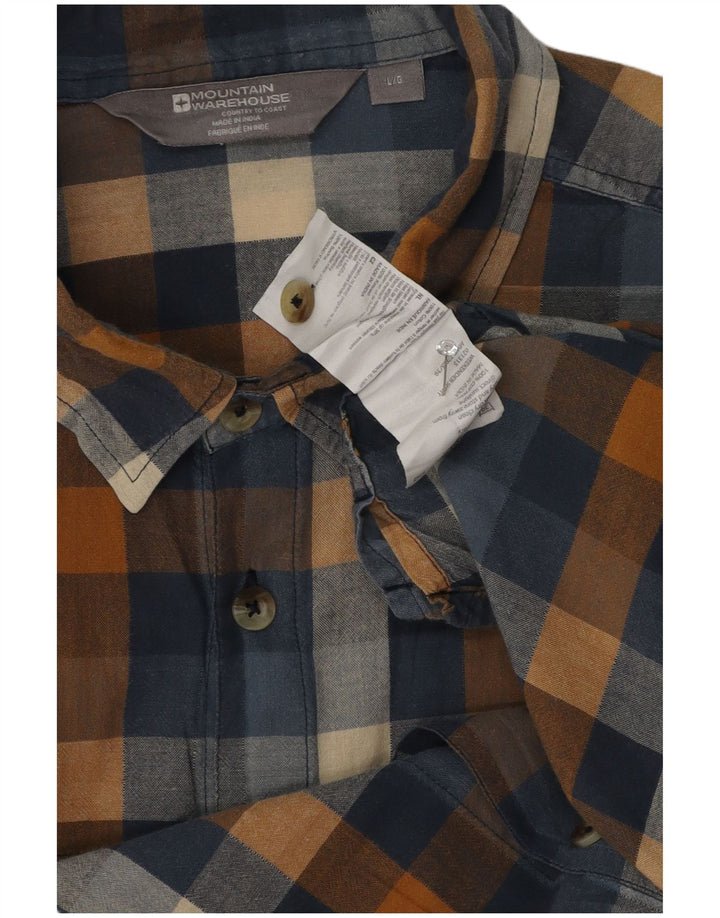 Camisa de franela de manga corta para hombre de Mountain Warehouse con cuadros grandes en azul marino