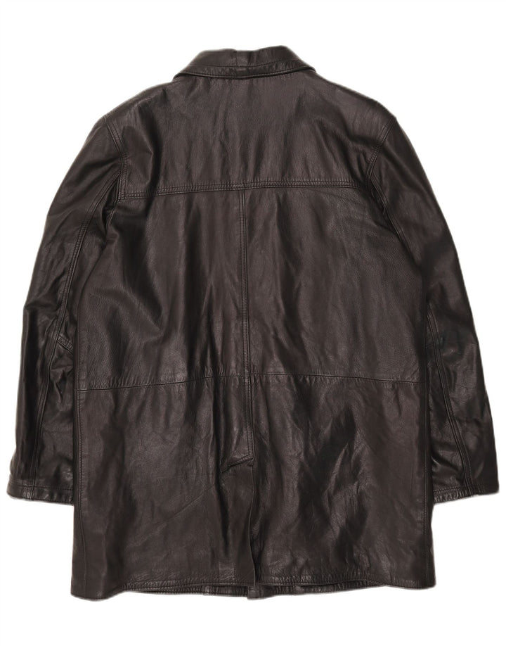 Vintage hombres chaqueta de cuero de gran tamaño Reino Unido 40 cuero negro grande