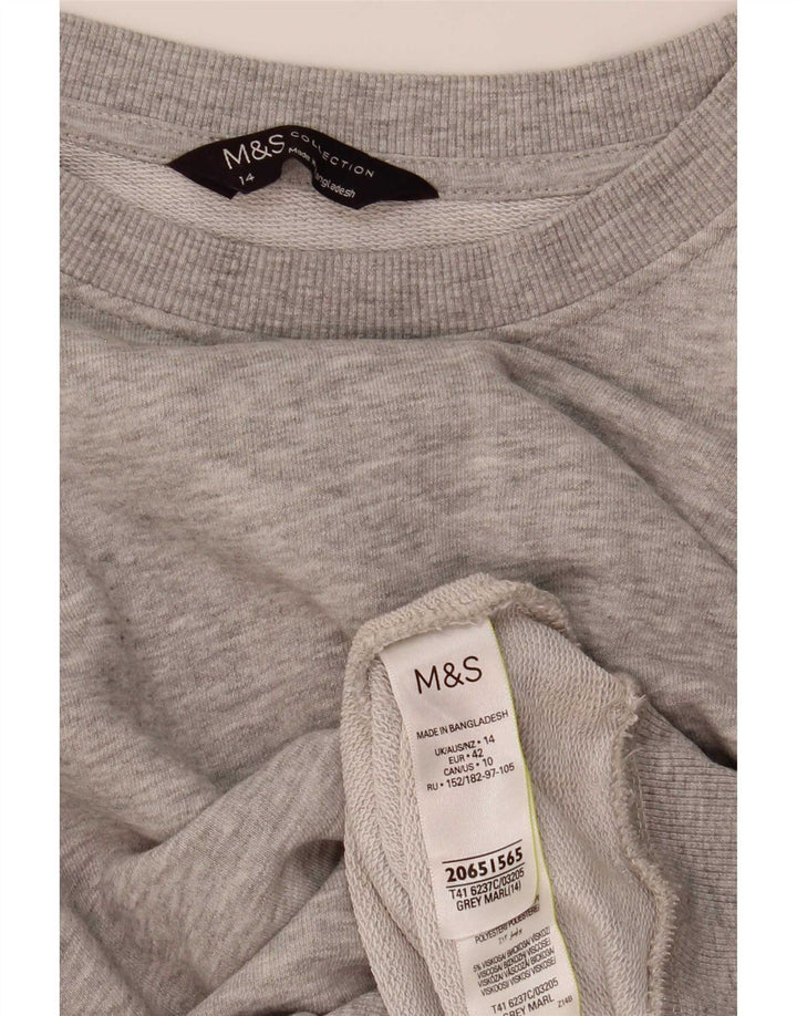 Marks & Spencer - Sudadera para mujer, talla 40, talla grande, algodón gris