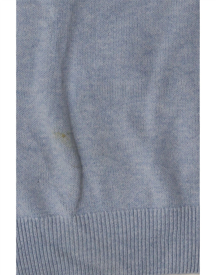 Marks & Spencer Jersey con cuello en V para hombre, talla grande, algodón azul