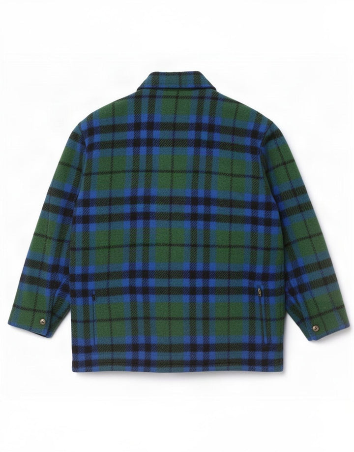 Les Copains Chaqueta utilitaria para hombre IT 52 XL Cuadros verdes