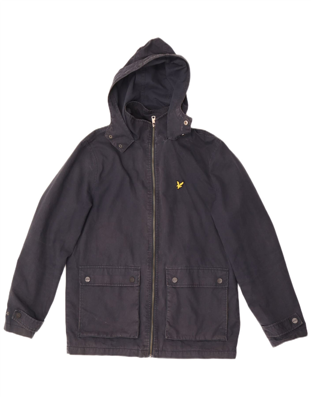 LYLE & SCOTT Chaqueta cortavientos con capucha para hombre UK 38 Medium Azul marino Algodón