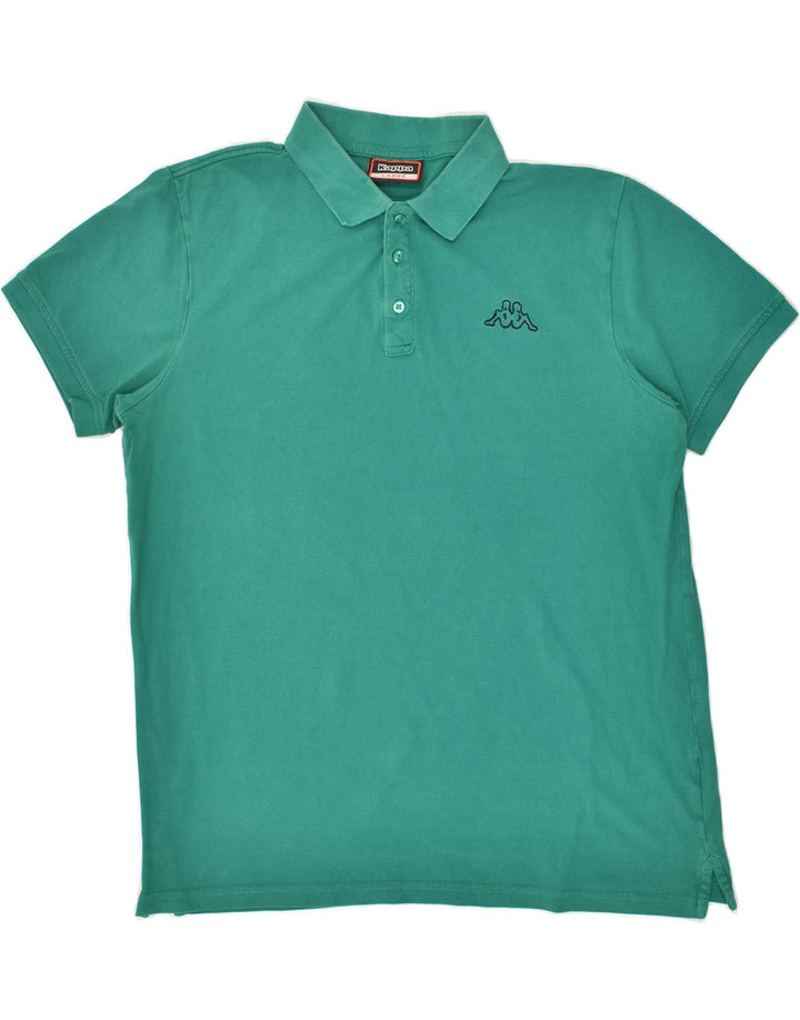 KAPPA Mens Polo Shirt Large Green Cotton | Vintage Kappa | Thrift | Second-Hand Kappa | Used Clothing | Messina Hembry 