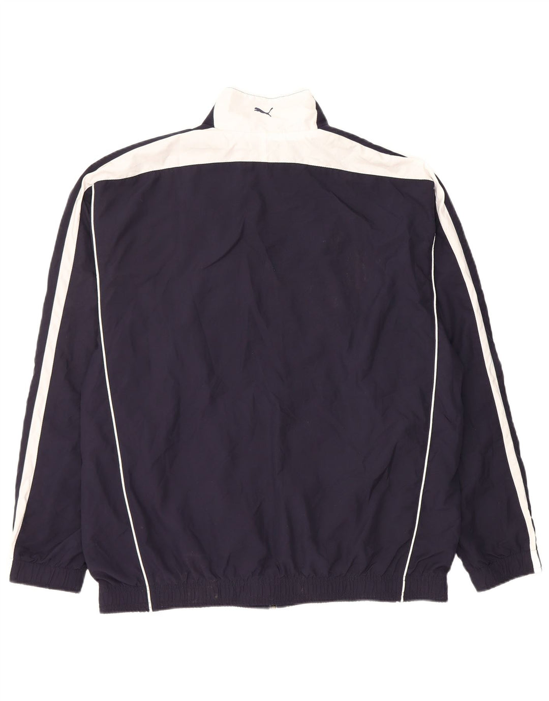 Puma Chaqueta de chándal para hombre, talla grande, poliéster con bloques de color azul marino