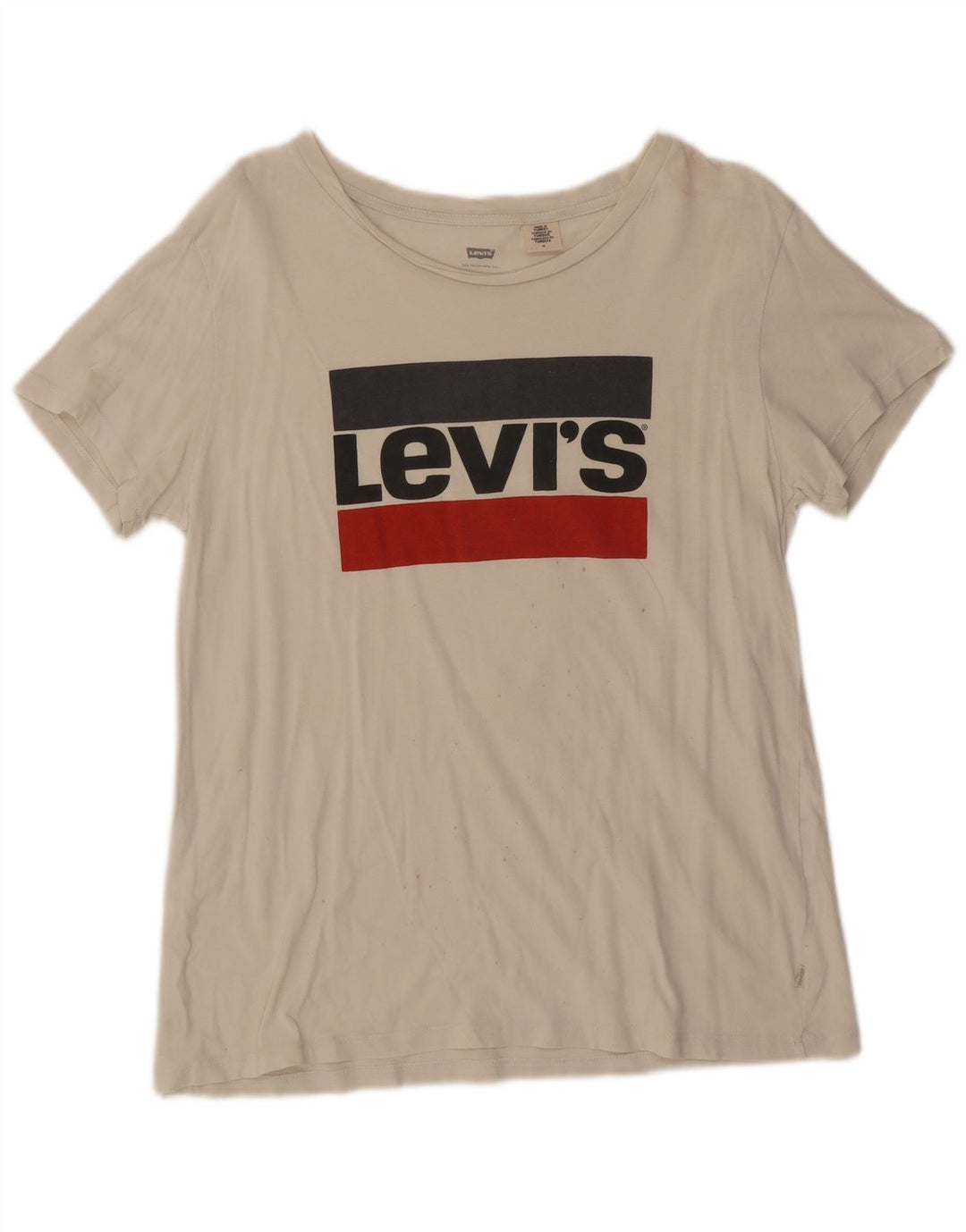 Levi's - Camiseta gráfica para mujer, talla 40, talla mediana, color blanco