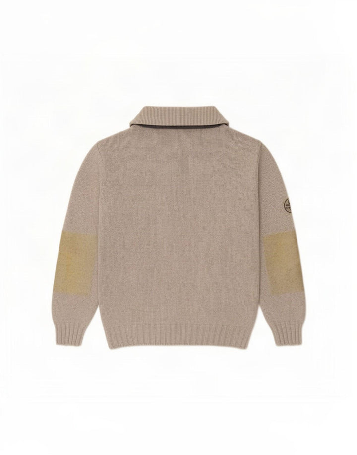 Murphy & Nye Jersey De Hombre Con Cuello Polo De Lana Color Block Gris Medio
