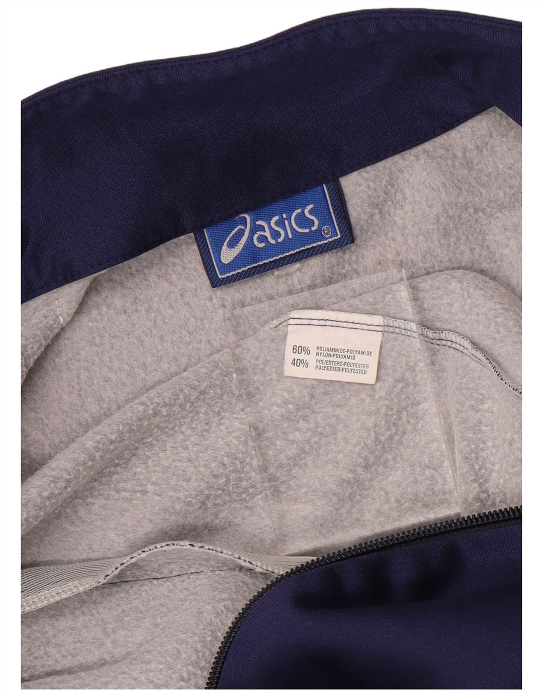 Asics Mujer Graphic Chándal Top Chaqueta Mediana Azul Marino Poliamida Deportes