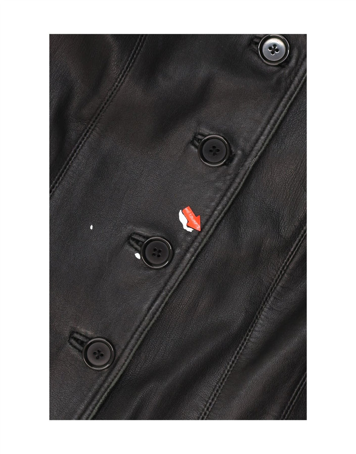 WALLACE SACKS Womens Leather Jacket UK 12 Medium Black Vintage Wallace Sacks and Second-Hand Wallace Sacks from Messina Hembry 