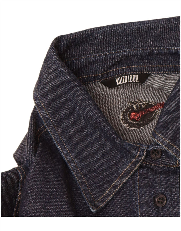 Killer Loop Camisa Vaquera Para Mujer UK 8 Small Azul Marino