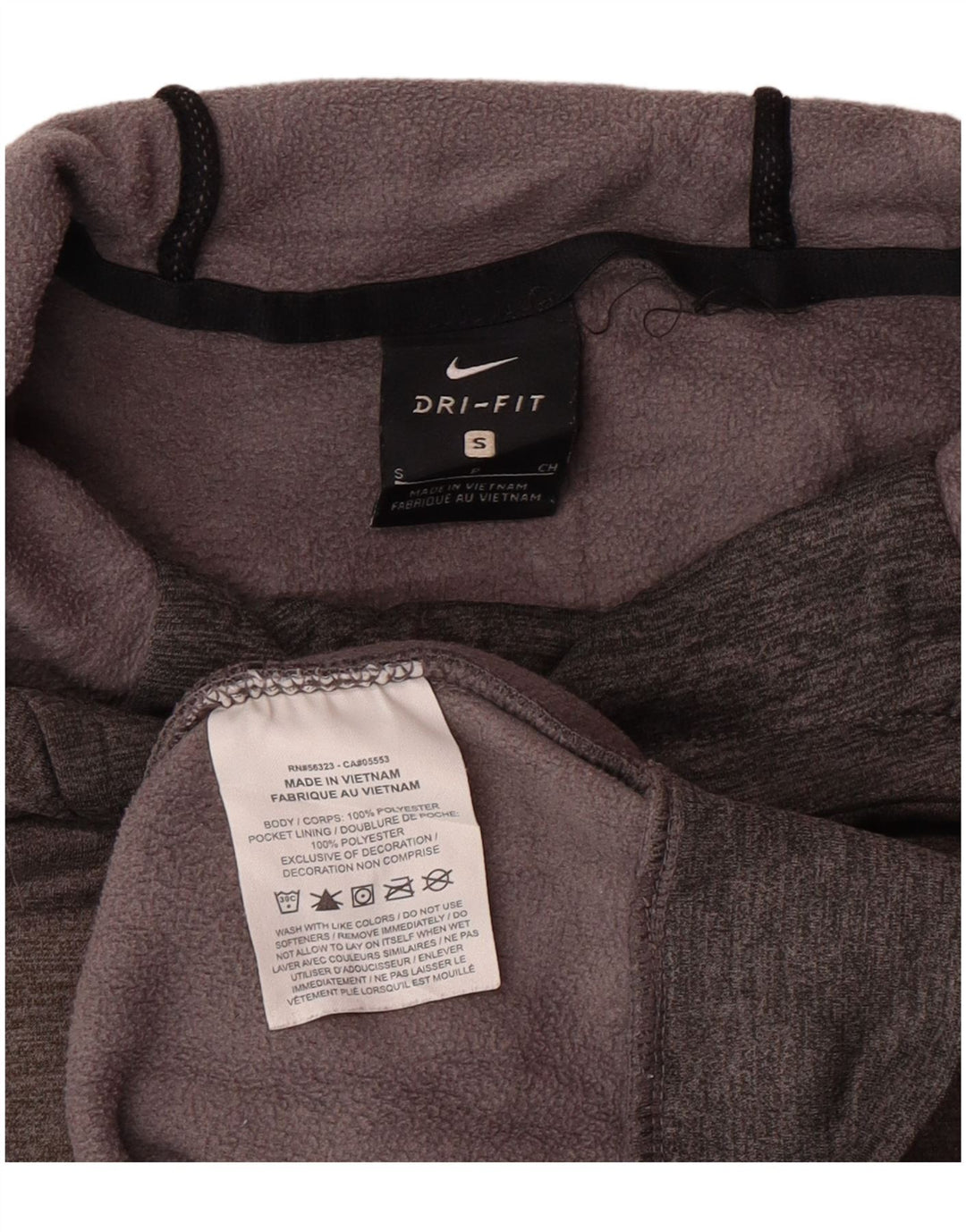NIKE Mens Dri Fit Hoodie Jumper Small Grey Polyester